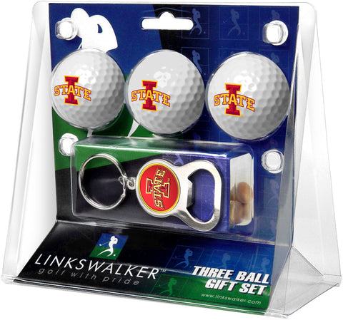 Iowa State Cyclones 3 Ball Gift Pack with Key Chain Bottle -  Opener