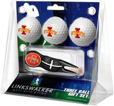 Iowa State Cyclones Black Crosshair Divot Tool 3 Ball Gift Pack