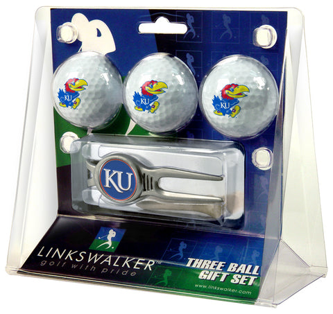 Kansas Jayhawk Kool Tool 3 Ball Gift Pack