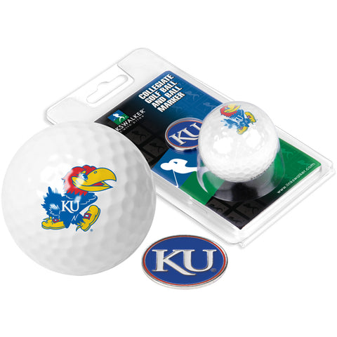 Kansas Jayhawk Golf Ball One Pack with Marker