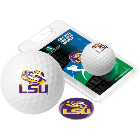 LSU Tigers Golf Ball One Pack with Marker