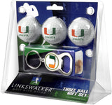 Miami Hurricanes 3 Ball Gift Pack with Key Chain Bottle -  Opener