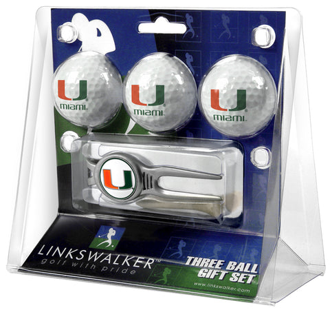 Miami Hurricanes Kool Tool 3 Ball Gift Pack