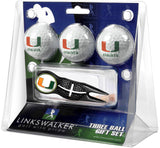 Miami Hurricanes Black Crosshair Divot Tool 3 Ball Gift Pack