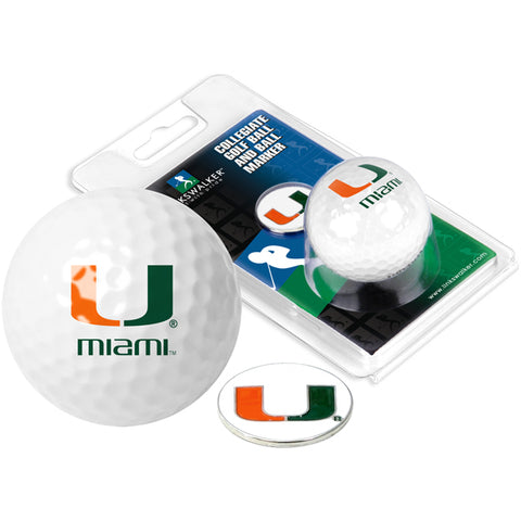 Miami Hurricanes Golf Ball One Pack with Marker