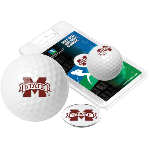 Mississippi State Bulldogs Golf Ball One Pack with Marker