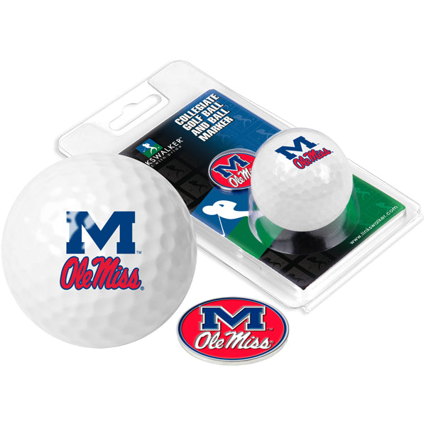 Mississippi Rebels   Ole Miss Golf Ball One Pack with Marker