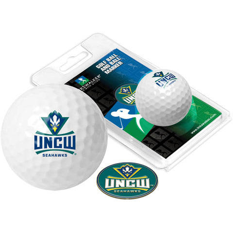 North Carolina Wilmington Seahawks Golf Ball One Pack with Marker
