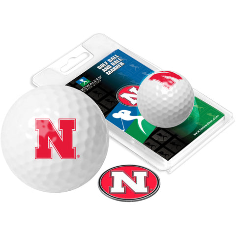 Nebraska Cornhuskers Golf Ball One Pack with Marker