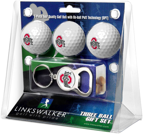 Ohio State Buckeyes 3 Ball Gift Pack with Key Chain Bottle -  Opener
