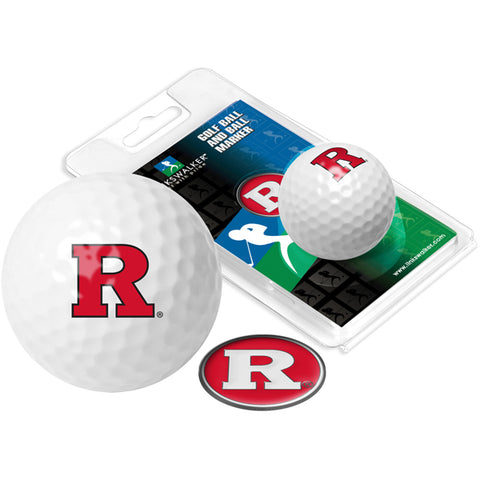Rutgers Scarlet Knights Golf Ball One Pack with Marker