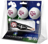 Texas A&M Aggies Black Crosshair Divot Tool 3 Ball Gift Pack  -  Black 