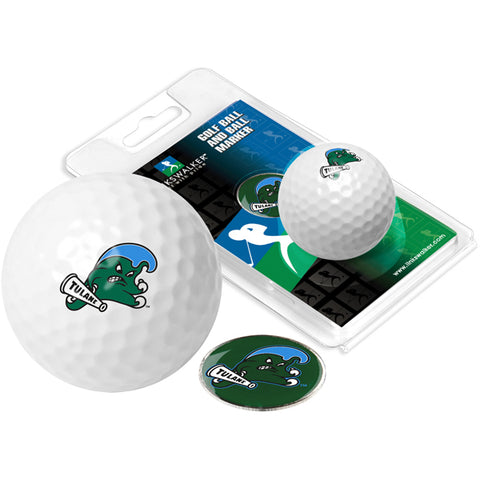 Tulane University Green Wave Golf Ball One Pack with Marker