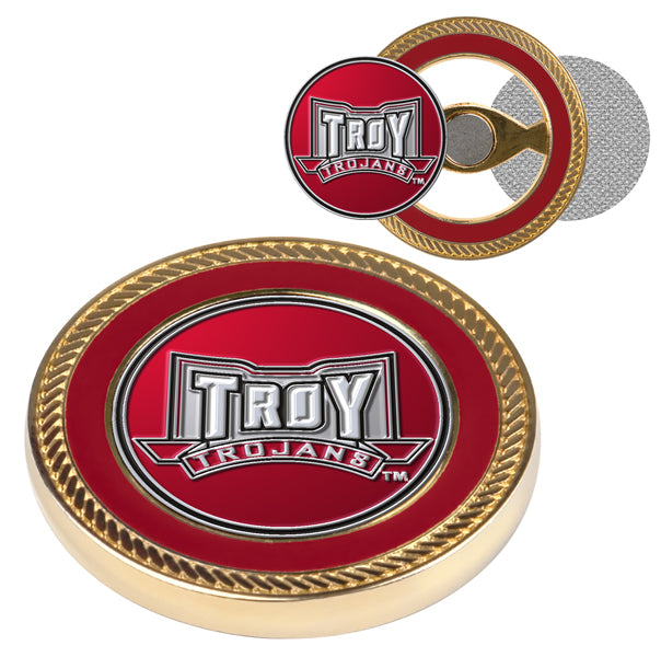 Troy Trojans Challenge Coin / 2 Ball Markers