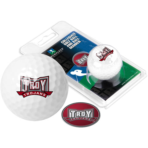 Troy Trojans Golf Ball One Pack with Marker
