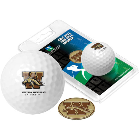 Western Michigan Broncos Golf Ball One Pack with Marker