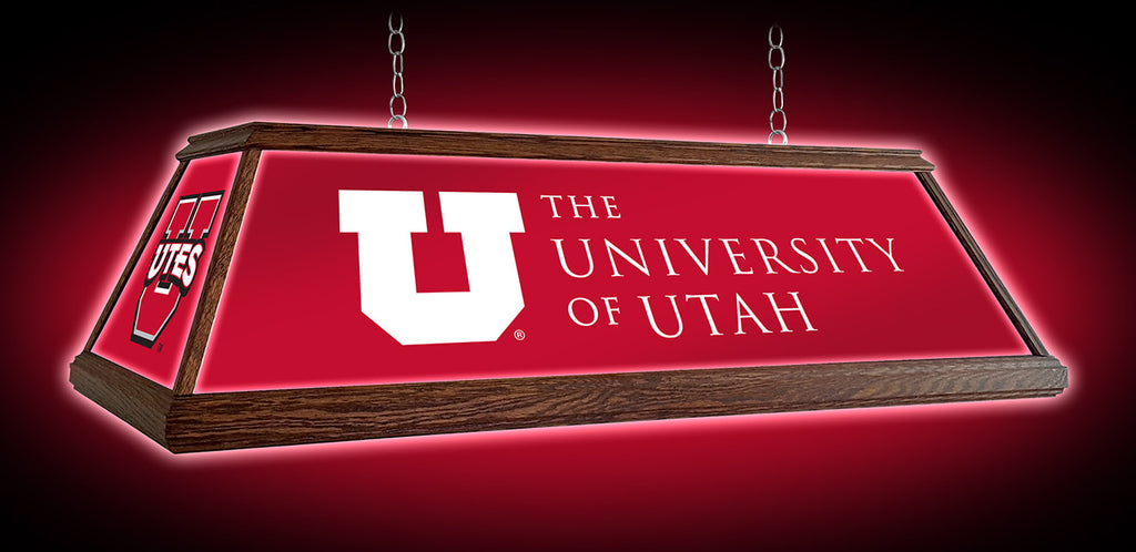 Utah Utes 49” Wood Framed Pool Table Light