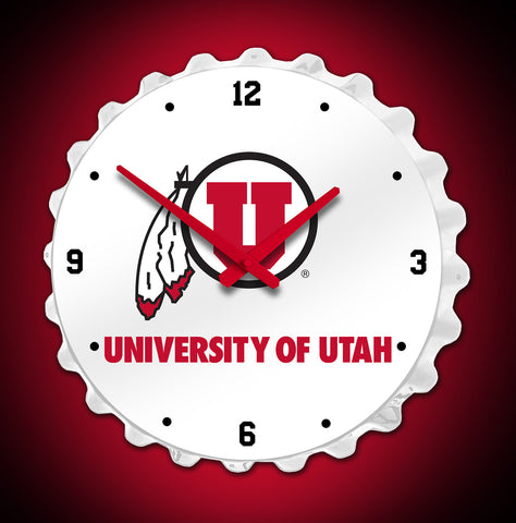 Utah Utes Bottle Cap Clock Primary 