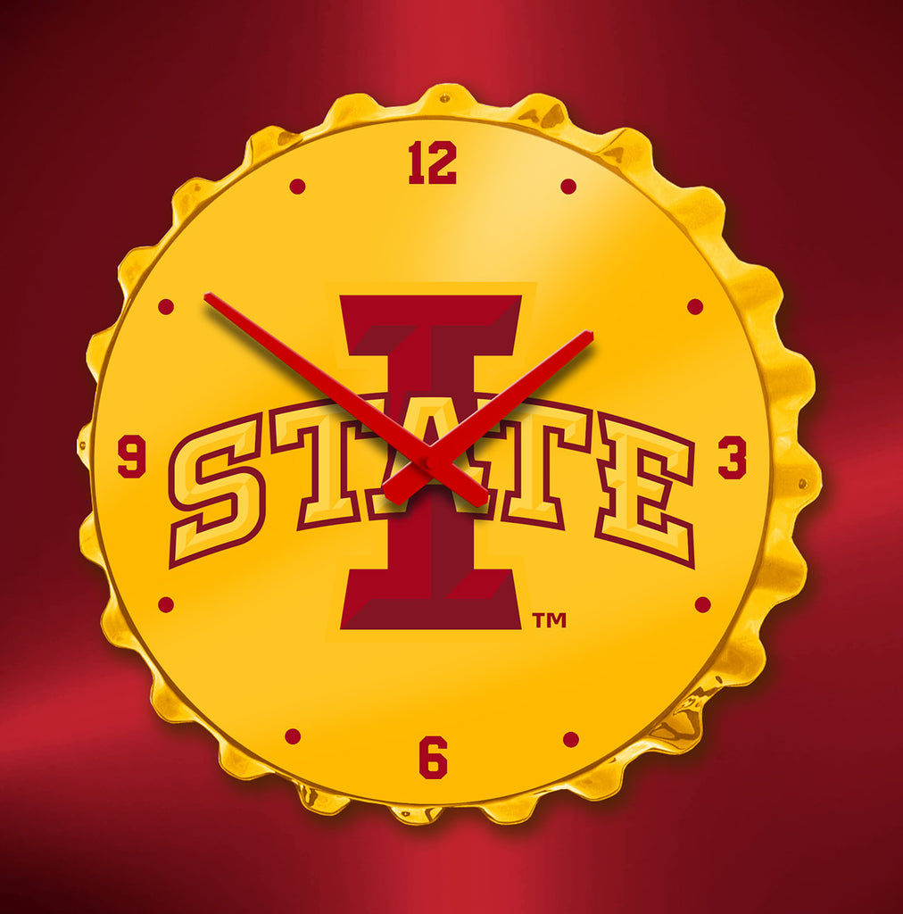 Iowa State Cyclones Bottle Cap Wall Clock 